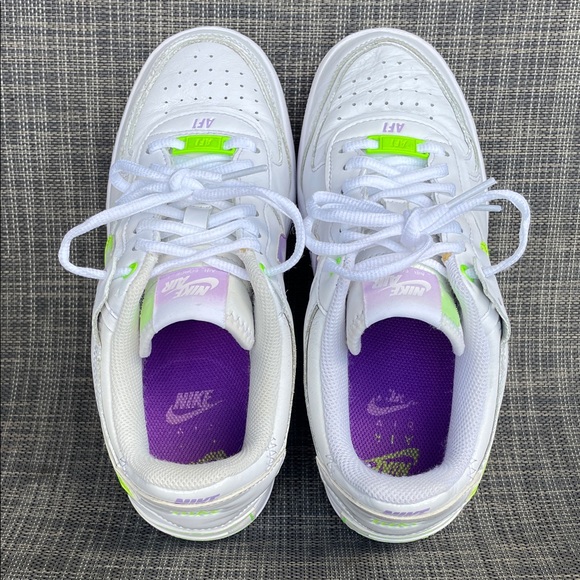 Nike Women's Air Force 1 Shadow 'White Electric Green' Sneakers Shoes size 8 - Picture 12 of 13
